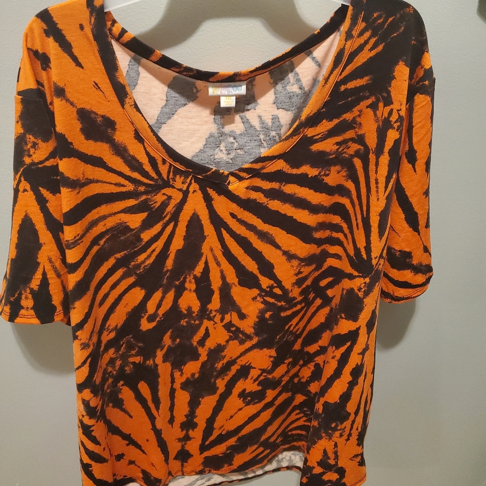 3x orange and black tye dye iris